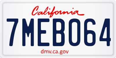 CA license plate 7MEB064