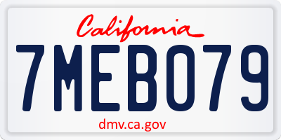 CA license plate 7MEB079