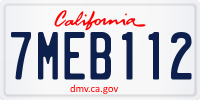 CA license plate 7MEB112
