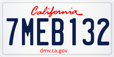 CA license plate 7MEB132