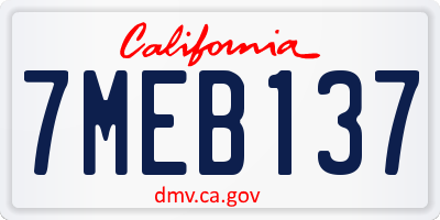 CA license plate 7MEB137