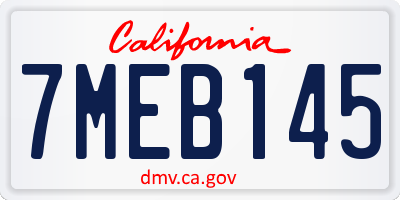 CA license plate 7MEB145