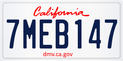 CA license plate 7MEB147