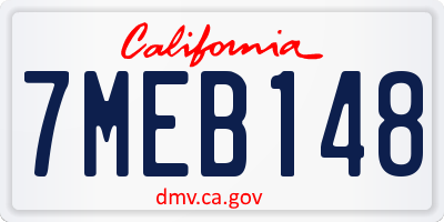 CA license plate 7MEB148