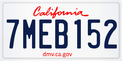 CA license plate 7MEB152