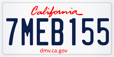 CA license plate 7MEB155
