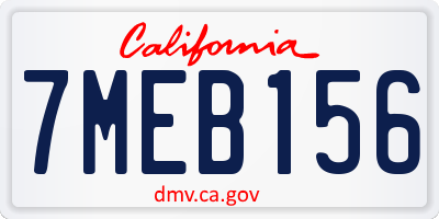 CA license plate 7MEB156