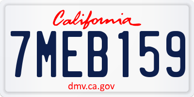 CA license plate 7MEB159