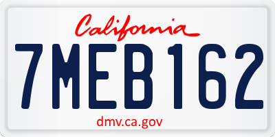 CA license plate 7MEB162
