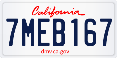 CA license plate 7MEB167