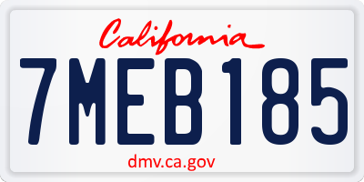 CA license plate 7MEB185