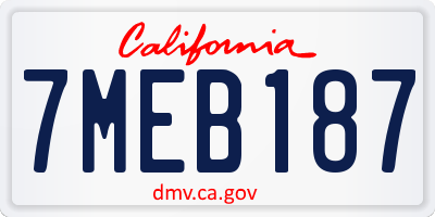 CA license plate 7MEB187