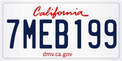 CA license plate 7MEB199