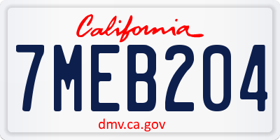 CA license plate 7MEB204