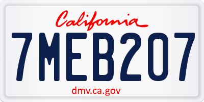 CA license plate 7MEB207