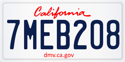 CA license plate 7MEB208