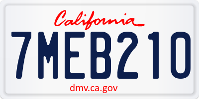 CA license plate 7MEB210