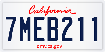 CA license plate 7MEB211