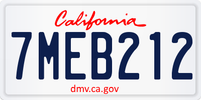 CA license plate 7MEB212