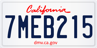 CA license plate 7MEB215