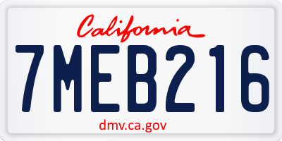 CA license plate 7MEB216