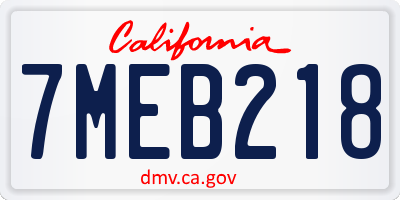 CA license plate 7MEB218