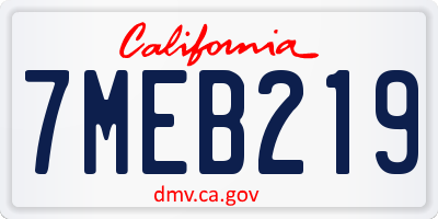 CA license plate 7MEB219