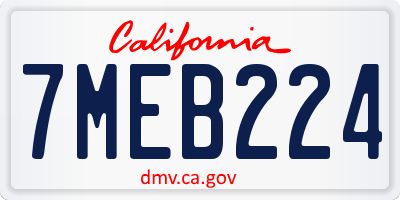 CA license plate 7MEB224