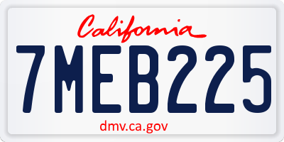 CA license plate 7MEB225