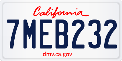 CA license plate 7MEB232
