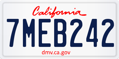 CA license plate 7MEB242