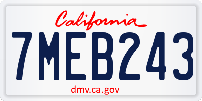 CA license plate 7MEB243