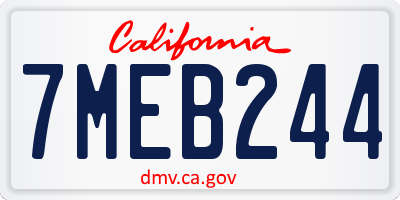 CA license plate 7MEB244