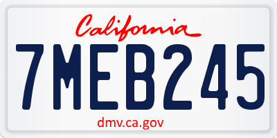 CA license plate 7MEB245