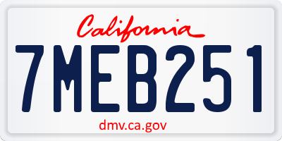 CA license plate 7MEB251