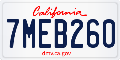 CA license plate 7MEB260