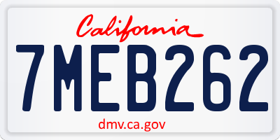 CA license plate 7MEB262