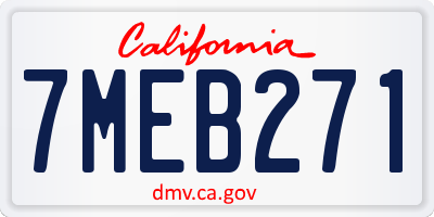 CA license plate 7MEB271