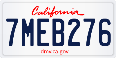 CA license plate 7MEB276