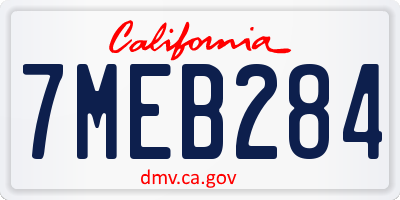 CA license plate 7MEB284