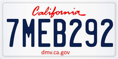 CA license plate 7MEB292