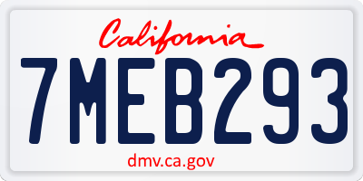 CA license plate 7MEB293