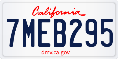 CA license plate 7MEB295