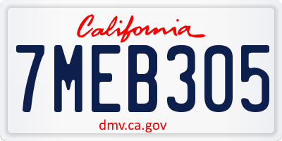 CA license plate 7MEB305