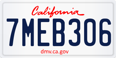 CA license plate 7MEB306