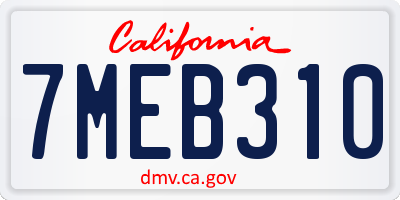 CA license plate 7MEB310