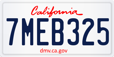 CA license plate 7MEB325
