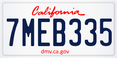CA license plate 7MEB335