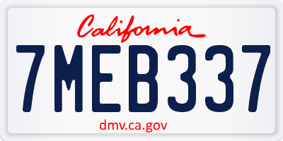 CA license plate 7MEB337