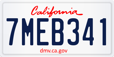 CA license plate 7MEB341